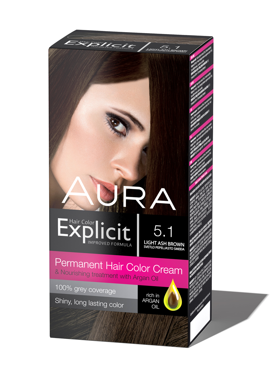 Explicit hair colour 5.1 Light ash brown 