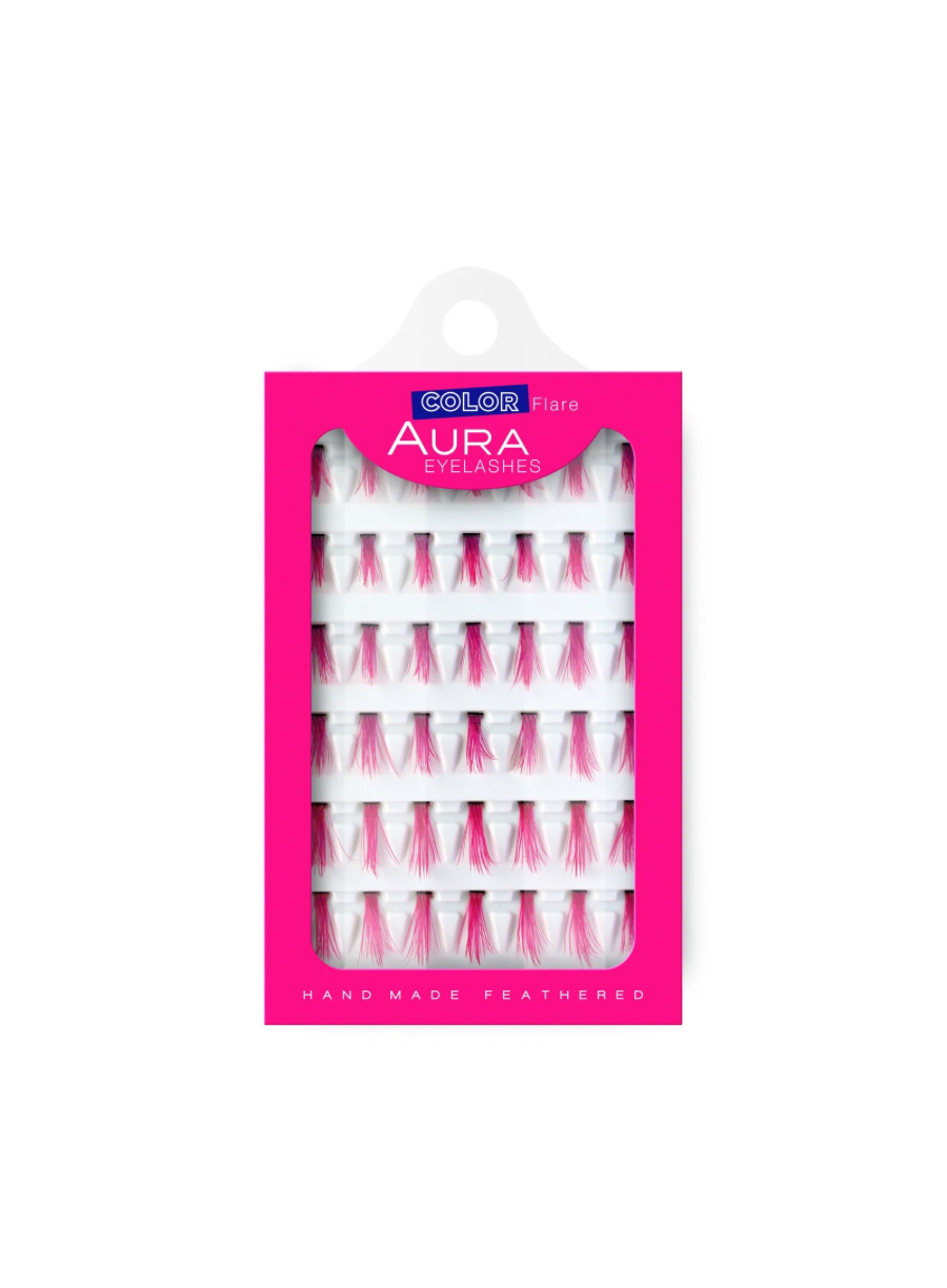 Colored false eyelashes, PINK 