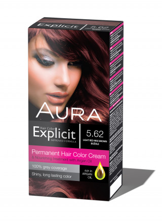 Explicit hair colour 5.62 Light red irise brown 