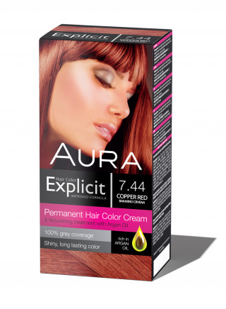 Explicit hair colour 7.44 Copper red 