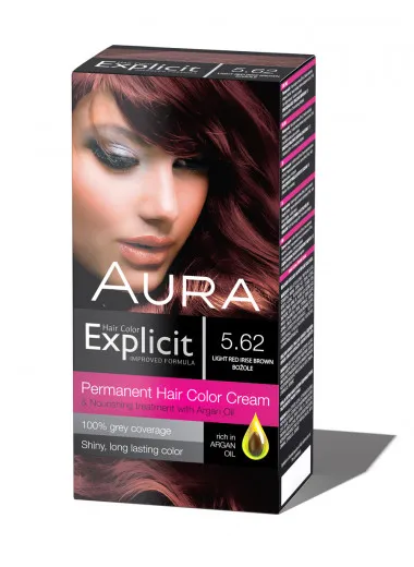 Explicit hair colour 5.62 Light red irise brown 