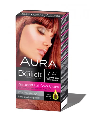 Explicit hair colour 7.44 Copper red 